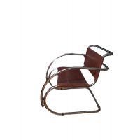 Fotel rurowy. Model MR20. Proj. Mies van der Rohe. Chrom, skóra